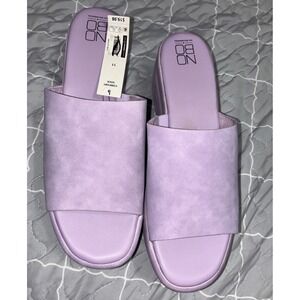 No Boundaries Womens Lavender Purple Platform Slide Sandals Flatform Wedge Sz 11